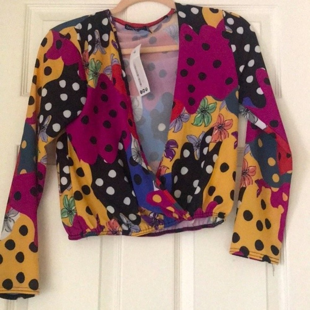 Boohoo Petite  Colorful long sleeve blouse